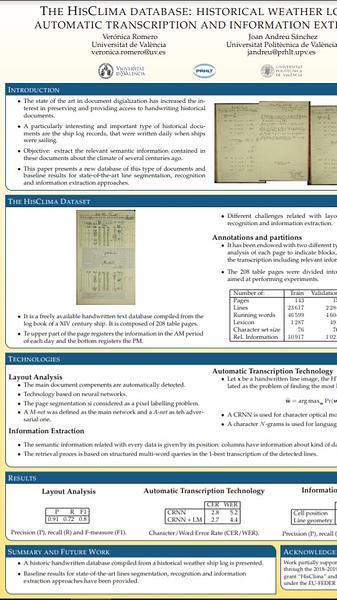 The HisClima database: historical weather logs for automatic transcription and information