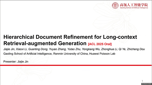 Hierarchical Document Refinement for Long-context Retrieval-augmented Generation