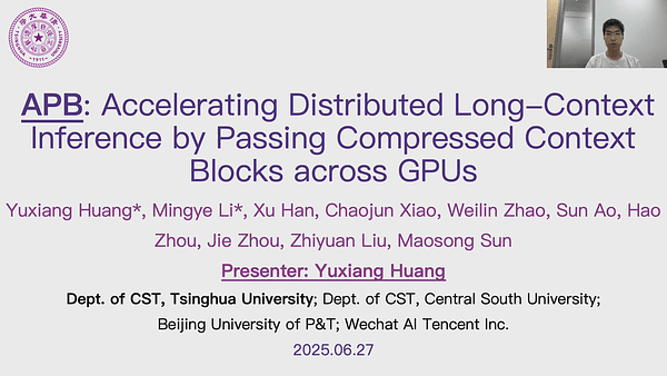 APB: Accelerating Distributed Long-Context Inference by Passing Compressed Context Blocks across GPUs