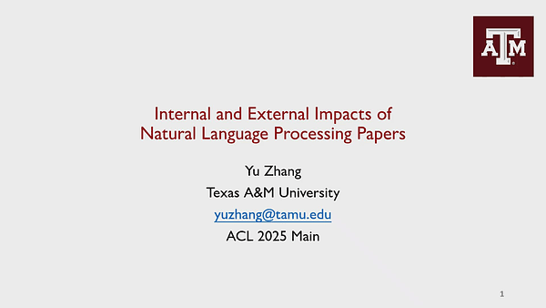 Internal and External Impacts of Natural Language Processing Papers