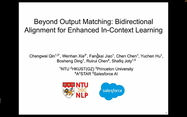 Beyond Output Matching: Bidirectional Alignment for Enhanced In-Context Learning
