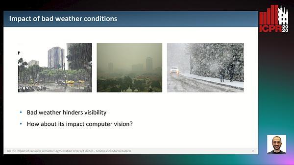 On the impact of rain over semantic segmentation of street scenes