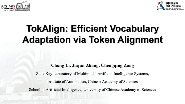 TokAlign: Efficient Vocabulary Adaptation via Token Alignment