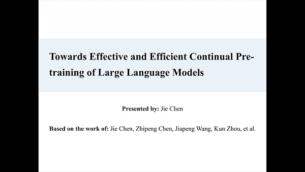 Towards Effective and Efficient Continual Pre-training of Large Language Models