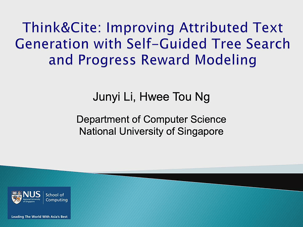 Think&Cite: Improving Attributed Text Generation with Self-Guided Tree Search and Progress Reward Modeling
