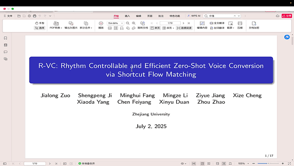 Rhythm Controllable and Efficient Zero-Shot Voice Conversion via Shortcut Flow Matching