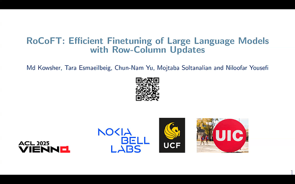 RoCoFT: Efficient Finetuning of Large Language Models with Row-Column Updates