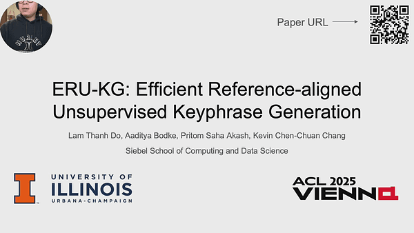 ERU-KG: Efficient Reference-aligned Unsupervised Keyphrase Generation