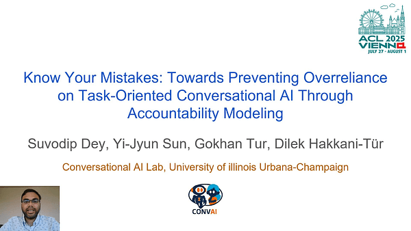 Know Your Mistakes: Towards Preventing Overreliance on Task-Oriented Conversational AI Through Accountability Modeling