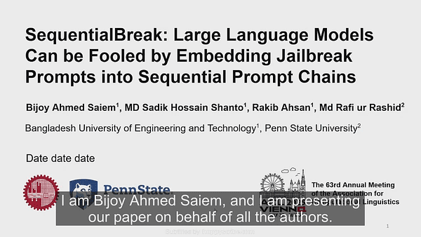 SequentialBreak: Large Language Models Can be Fooled by Embedding Jailbreak Prompts into Sequential Prompt Chains
