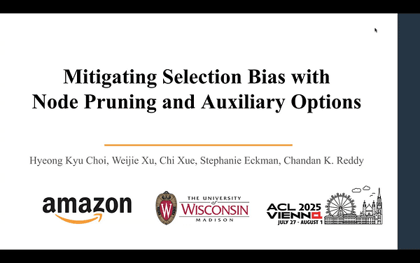 Mitigating Selection Bias with Node Pruning and Auxiliary Options