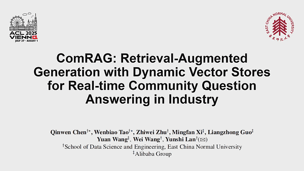 ComRAG: Retrieval-Augmented Generation with Dynamic Vector Stores for Real-time Community Question Answering in Industry