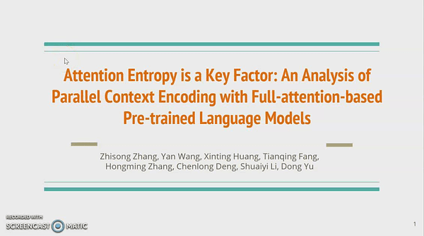 Attention Entropy is a Key Factor: An Analysis of Parallel Context Encoding with Full-attention-based Pre-trained Language Models