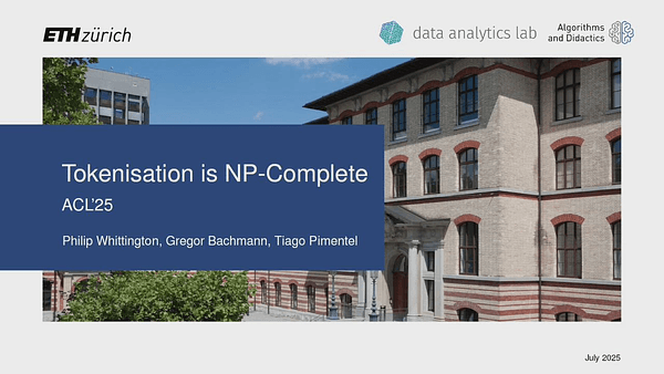 Tokenisation is NP-Complete