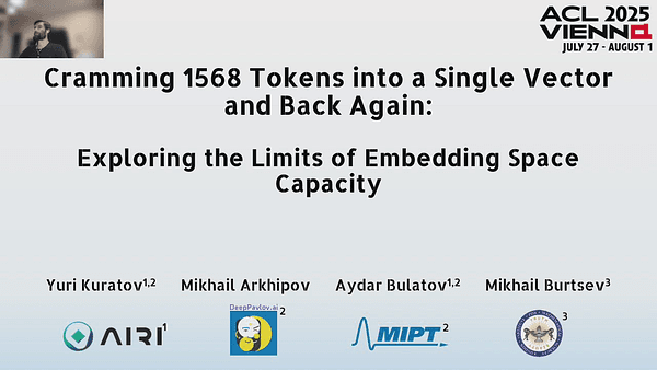 Cramming 1568 Tokens into a Single Vector and Back Again: Exploring the Limits of Embedding Space Capacity