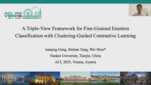 A Triple-View Framework for Fine-Grained Emotion Classification with Clustering-Guided Contrastive Learning
