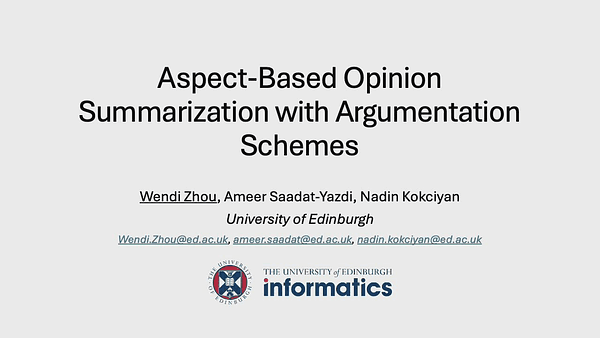 Aspect-Based Opinion Summarization with Argumentation Schemes