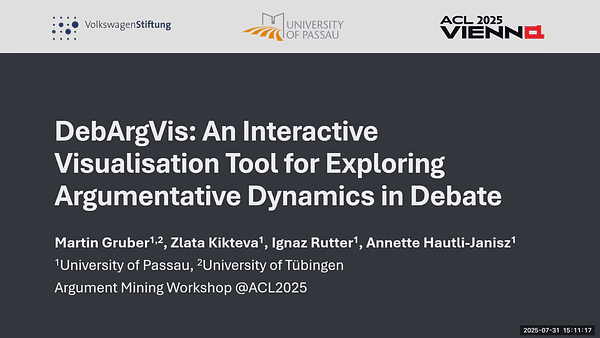 DebArgVis: An Interactive Visualisation Tool for Exploring Argumentative Dynamics in Debate