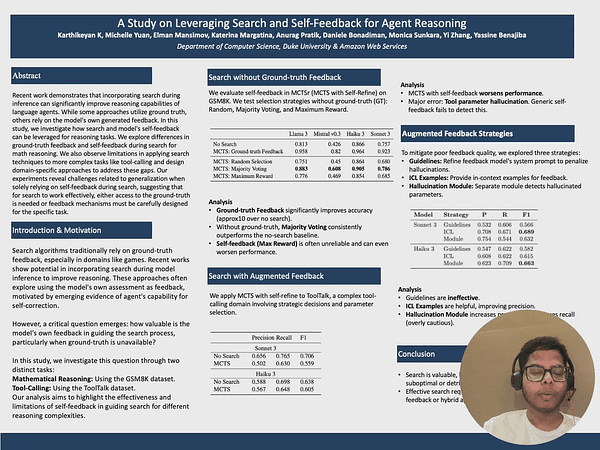 A Study on Leveraging Search and Self-Feedback for Agent Reasoning