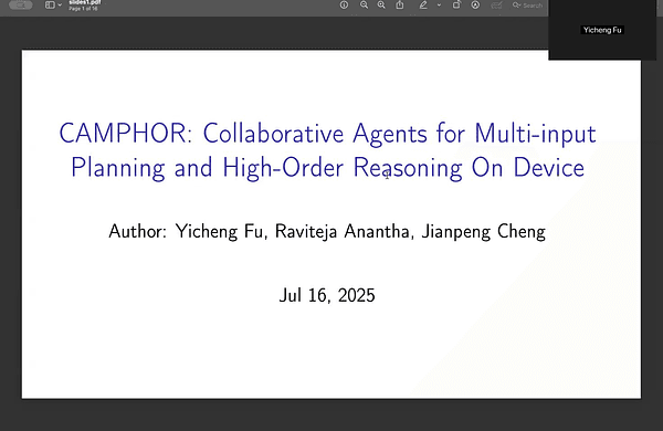 CAMPHOR: Collaborative Agents for Multi-input Planning and High-Order Reasoning On Device