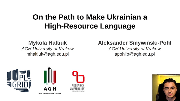 On the Path to Make Ukrainian a High-Resource Language
