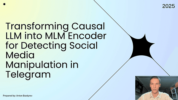 Transforming Causal LLM into MLM Encoder for Detecting Social Media Manipulation in Telegram
