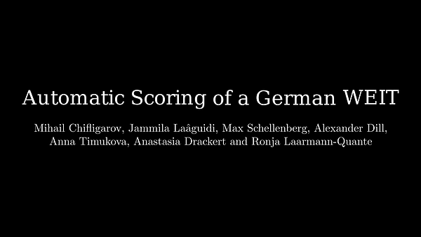 Automated Scoring of a German Written Elicited Imitation Test