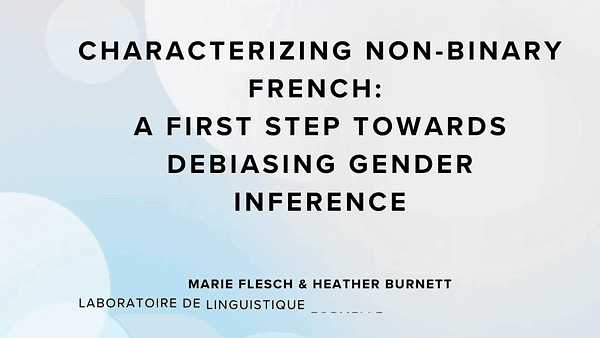 Characterizing non-binary French: A first step towards debiasing gender inference