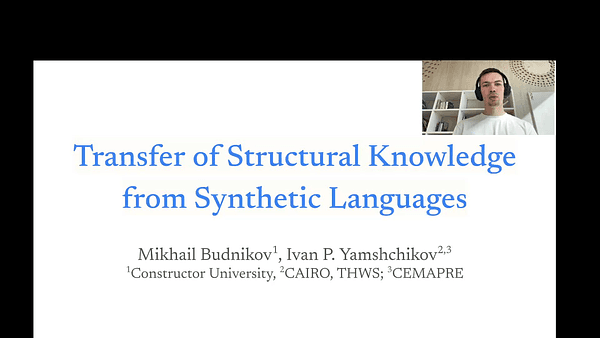 Transfer of Structural Knowledge from Synthetic Languages