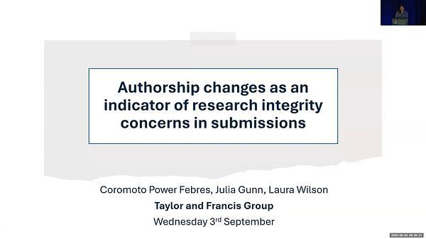Authorship Changes as an Indicator of Research Integrity Concerns in Submissions to Academic Journals