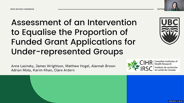 Assessment of an Intervention to Equalize the Proportion of Funded Grant Applications for Underrepresented Groups at the Canadian Institutes of Health Research