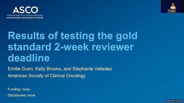 Results of Testing the Gold Standard 2-Week Reviewer Deadline