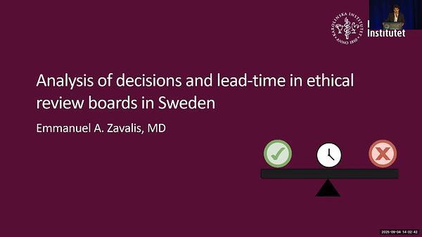 Analysis of Decisions and Lead-Time in Ethical Review Boards in Sweden