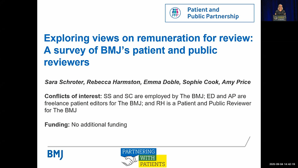 Exploring Views on Remuneration for Review: A Survey of BMJ' s Patient and Public Reviewers