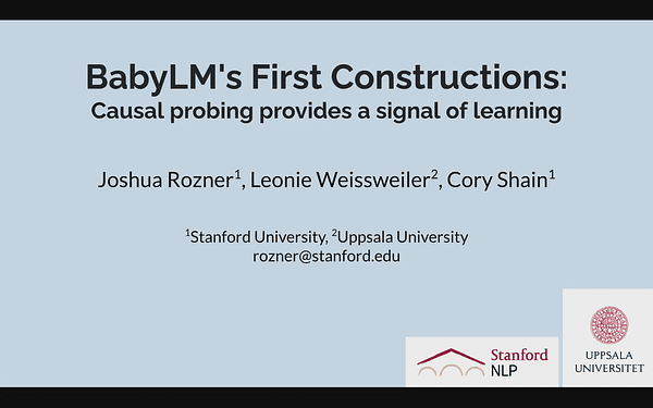 BabyLM’s First Constructions: Causal interventions provide a signal of learning