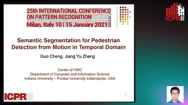 Semantic Segmentation for Pedestrian Detection from Motion in Temporal Domain