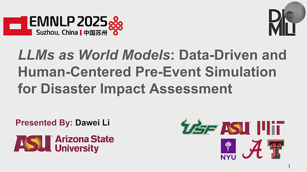 LLMs as World Models: Data-Driven and Human-Centered Pre-Event Simulation for Disaster Impact Assessment