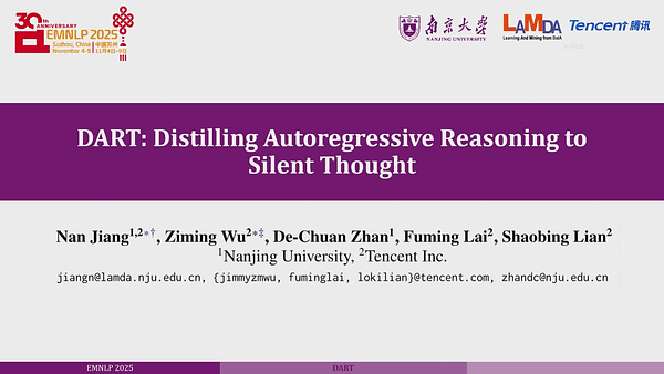 DART: Distilling Autoregressive Reasoning to Silent Thought