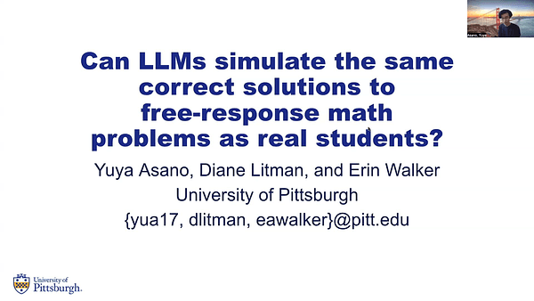 Can LLMs simulate the same correct solutions to free-response math problems as real students?