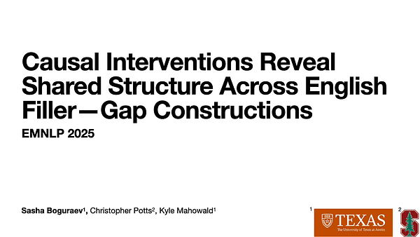 Causal Interventions Reveal Shared Structure Across English Filler--Gap Constructions