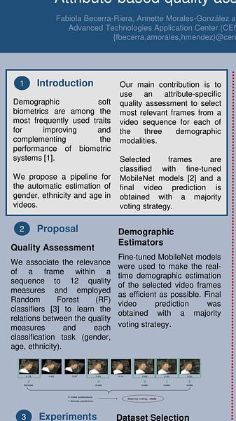 Attribute-based quality assessment for demographic estimation in face videos