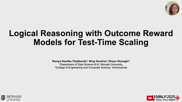 Logical Reasoning with Outcome Reward Models for Test-Time Scaling