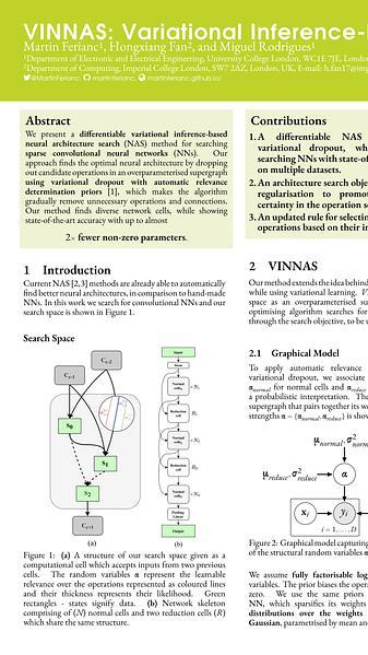 VINNAS: Variational inference-based neural network architecture search