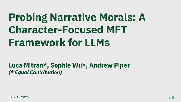 Probing Narrative Morals: A New Character-Focused MFT Framework for Use with Large Language Models