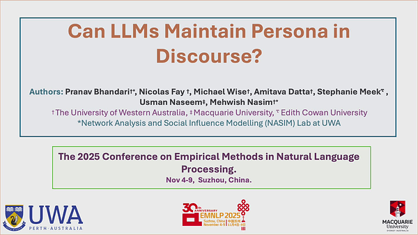 Can LLM Agents Maintain a Persona in Discourse?