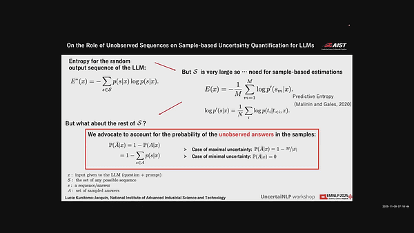 On the Role of Unobserved Sequences on Sample-based Uncertainty Quantification for LLMs