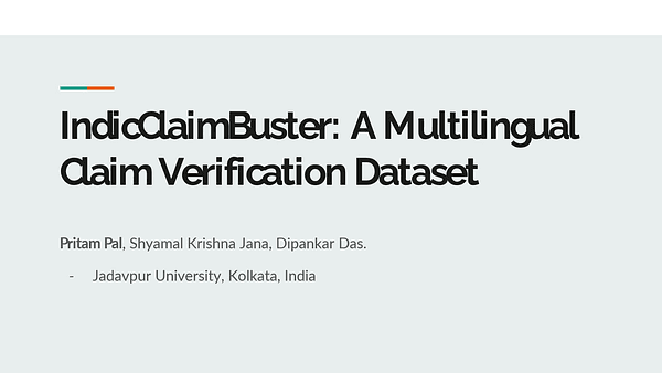 IndicClaimBuster: A Multilingual Claim Verification Dataset