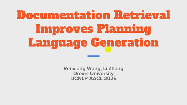 Documentation Retrieval Improves Planning Language Generation