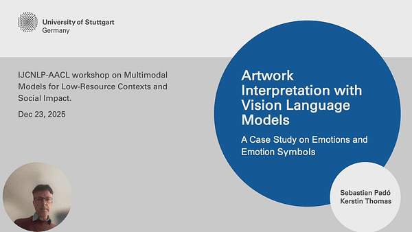 Artwork Interpretation with Vision Language Models: A Case Study on Emotions and Emotion Symbols