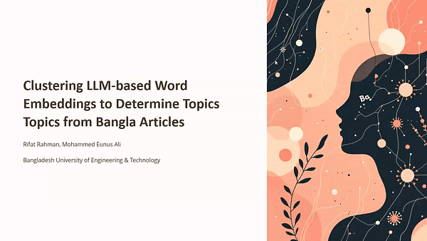 Clustering LLM-based Word Embeddings to Determine Topics from Bangla Articles